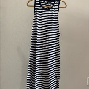 J. Crew Navy and White Striped Tee Dress